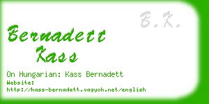 bernadett kass business card